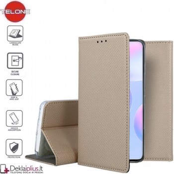 Telone smart magnet atverčiamas dėklas - auksinės spalvos (Xiaomi Redmi 9A)